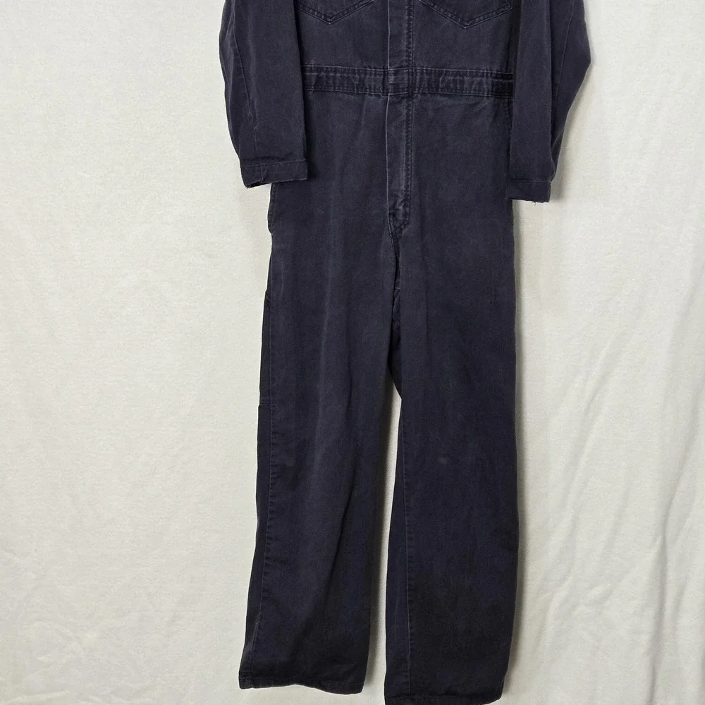 Workrite Coveralls Mens 38-R Blue Cotton‎ Flame Resistant FR Mechanic Workwear